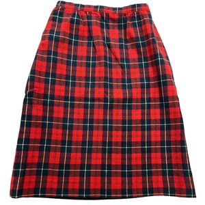 Vintage Pendleton Wool Size Small Skirt Tartan Plaid Multicolor Pencil Lined